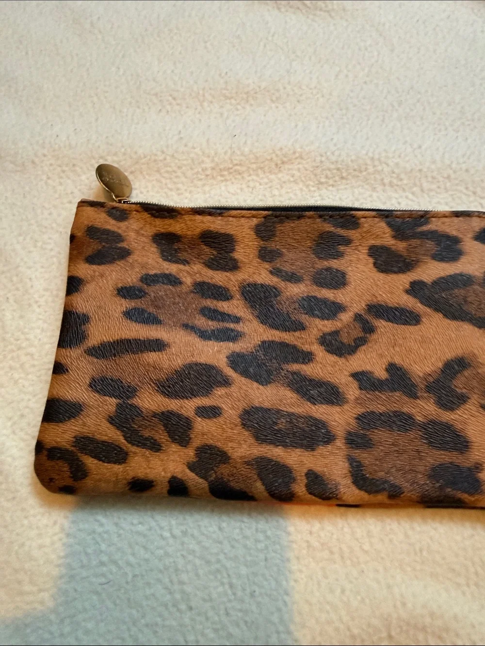 ipsy Leopard-Print Cosmetic Pouch with Gold Pull